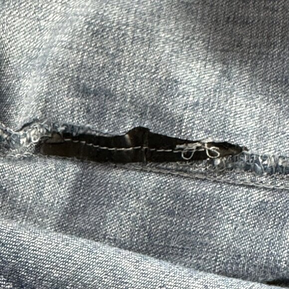 Zara Women's Cottagecore Modest Zip Back Denim Top Long Sleeve Size S Blue - Picture 7 of 7